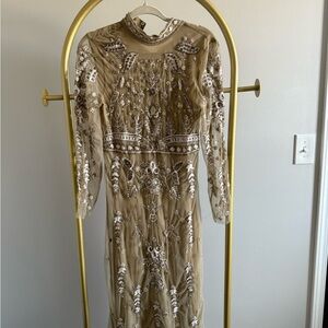 Elegant Embroidered Long Sleeve Dress